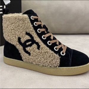 CHANEL CC SHEARLING SNEAKERS